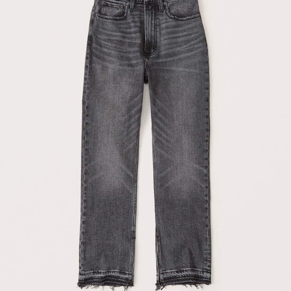 Abercrombie Curve Love Grey High Rise Ankle Jeans